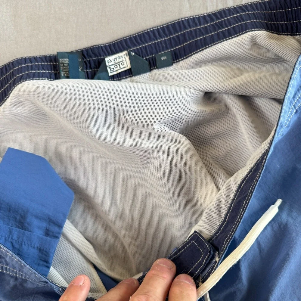 POLO RALPH LAUREN Board Short XXL Blue cargo Swim pocket vtg‎ 90s y2k pony